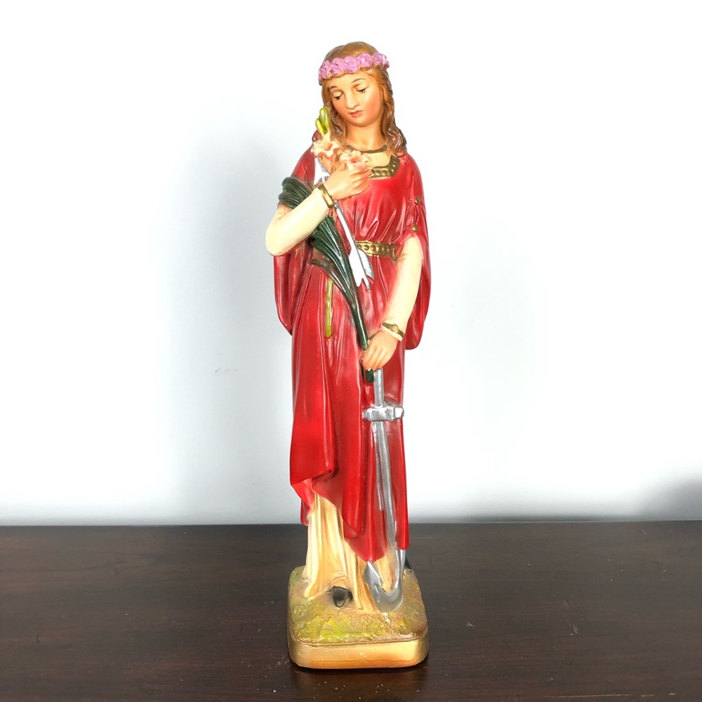 CSC Vintage Chalkware Statue Saint Philomena Figure 12.5"